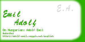 emil adolf business card